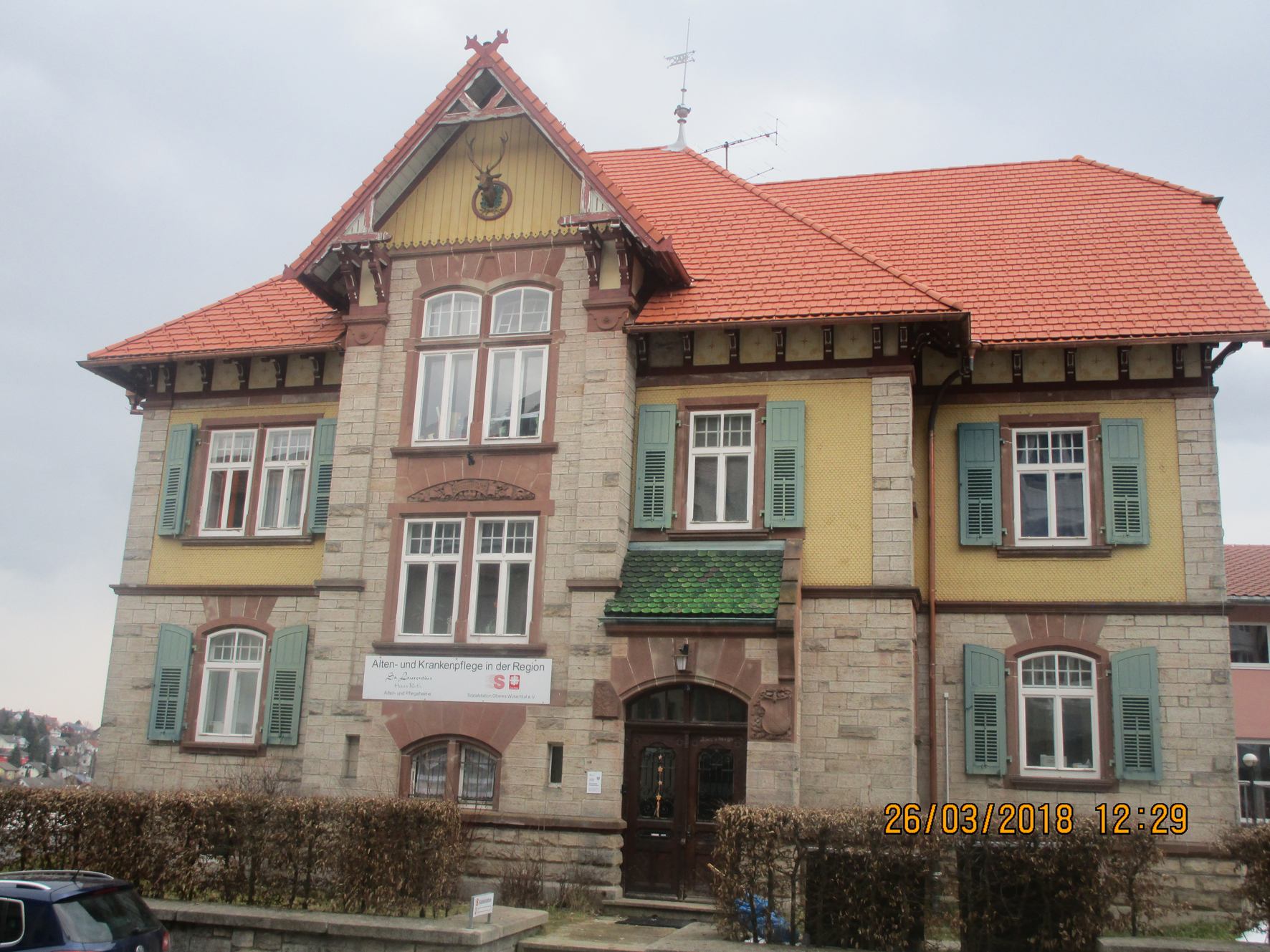 Bild mit Frontansicht des ehemaligen Forsthauses in Bonndorf